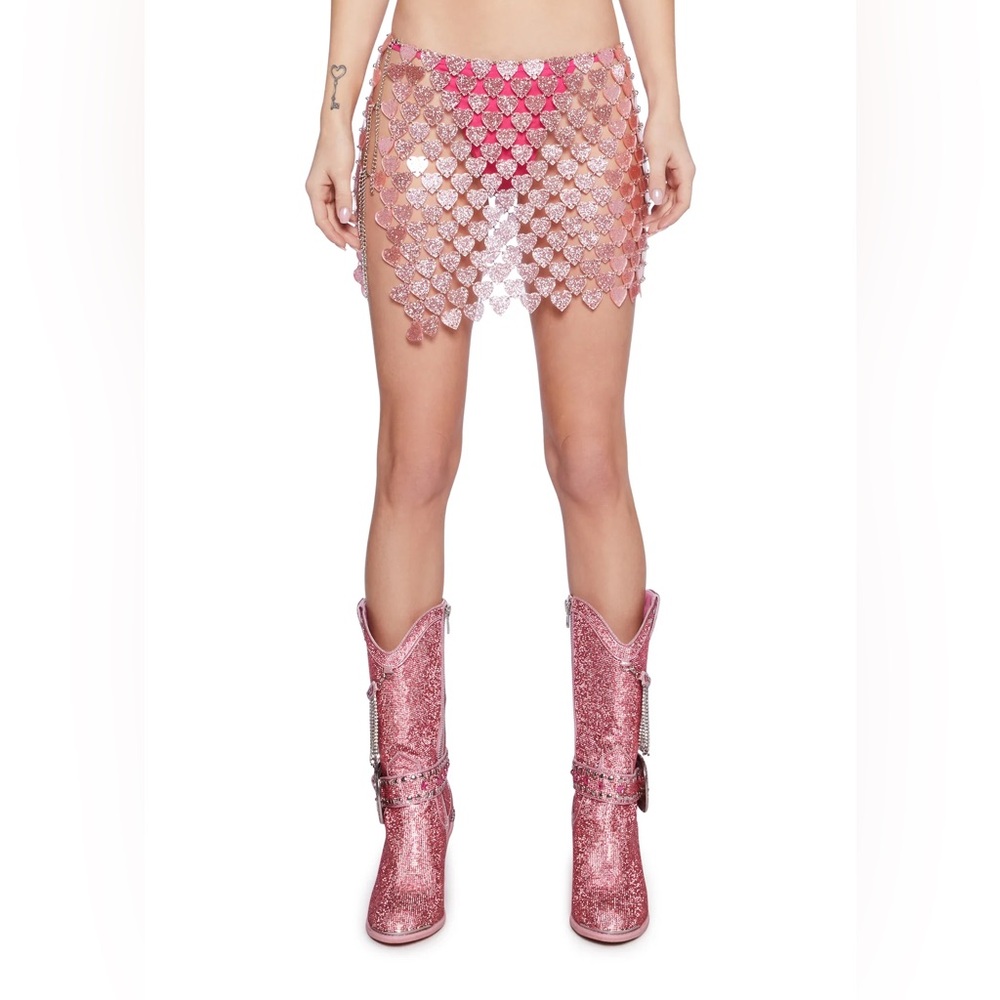 Dolls Kill Smitten Image Chain Mini Skirt